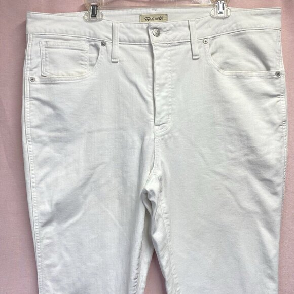 Madewell Stove Pipe High Rise Straight Leg Jeans Pants Women 20W White Stretch - Picture 10 of 16